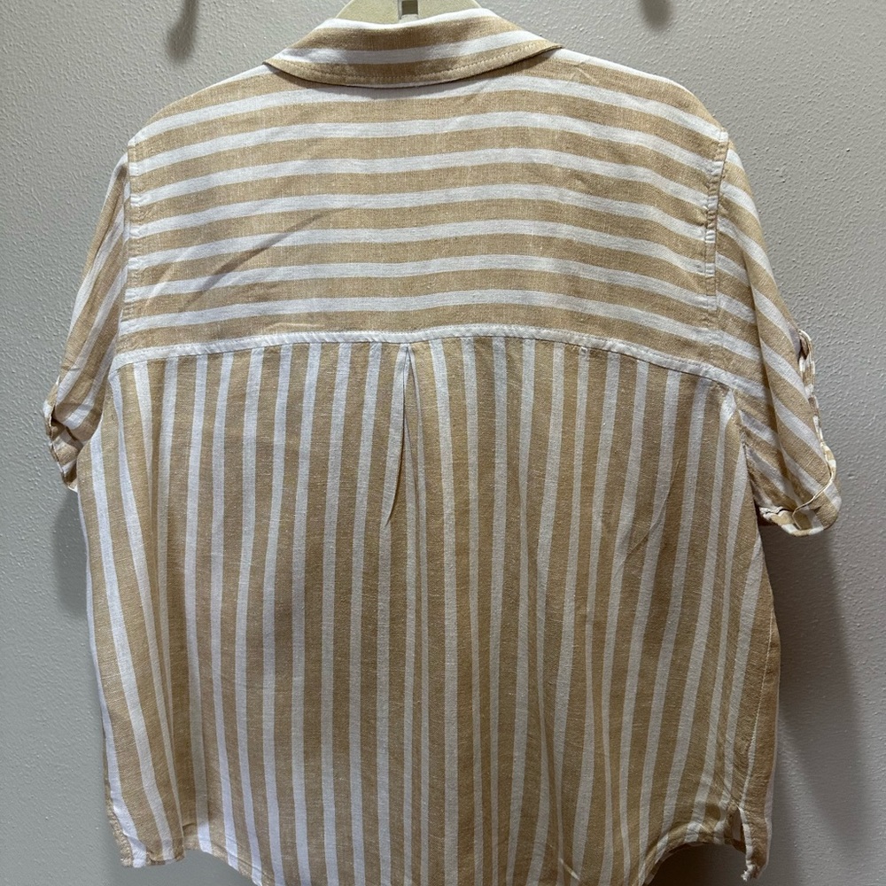 Universal Thread Tan and White Striped Top - Picture 2 of 6